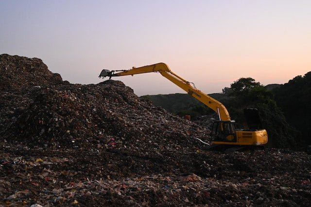 Dumpsite in sunset