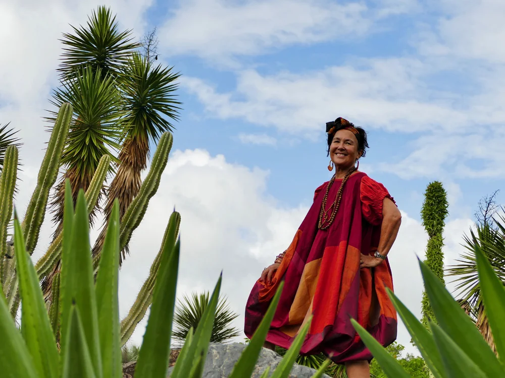 EFWA advisor Jane Milburn in upcycled Silk dress
