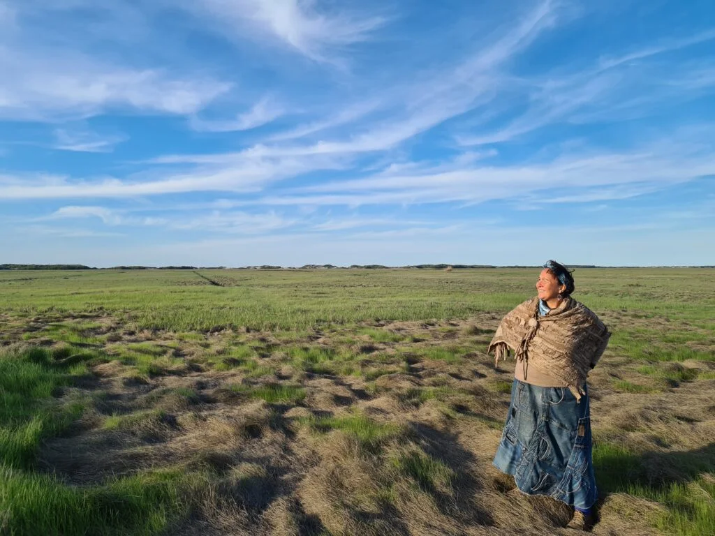 Jane Milburn on the Great Marshes Cape Cod during her Churchill Fellowship