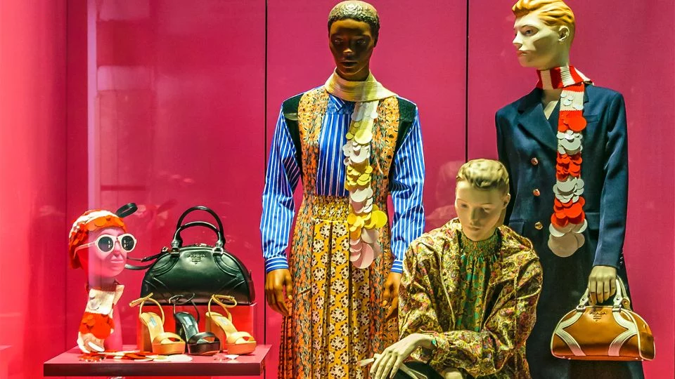 Mannequins in a shop posing for fashion brand