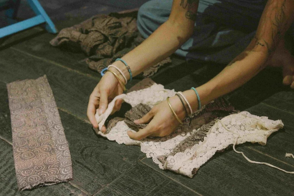 Person upcycling clothes - Fashion Revolution Vietnam
